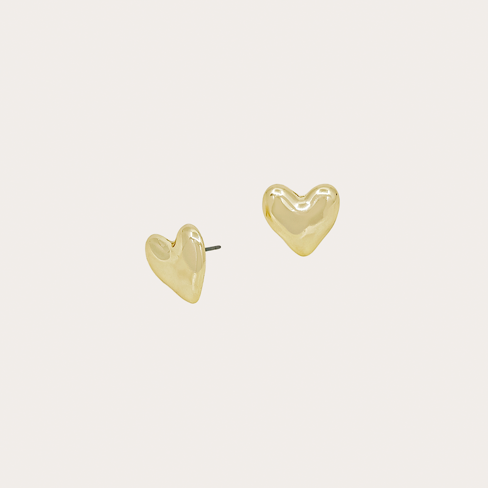 Mini Puffy Heart Stud Earrings