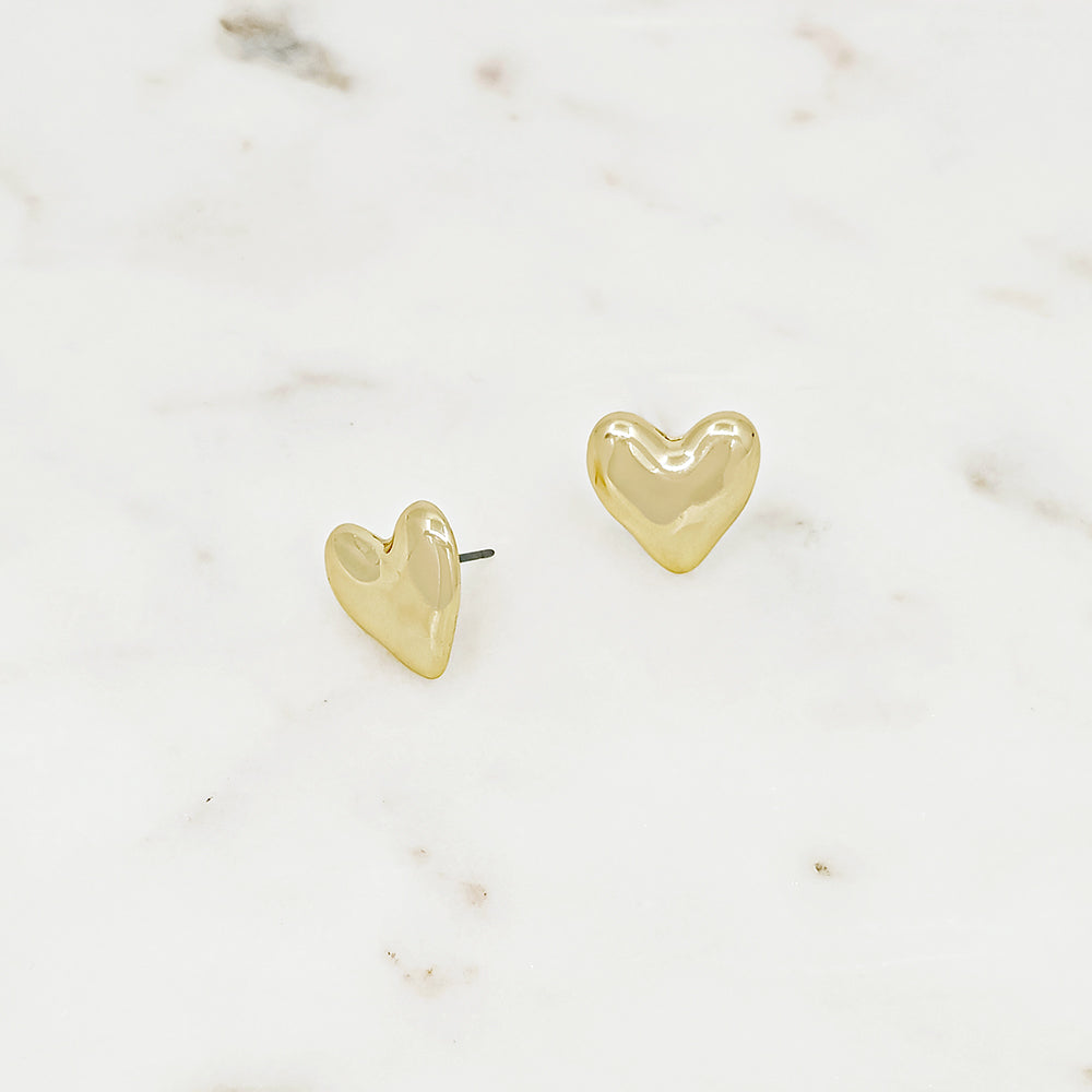 Mini Puffy Heart Stud Earrings