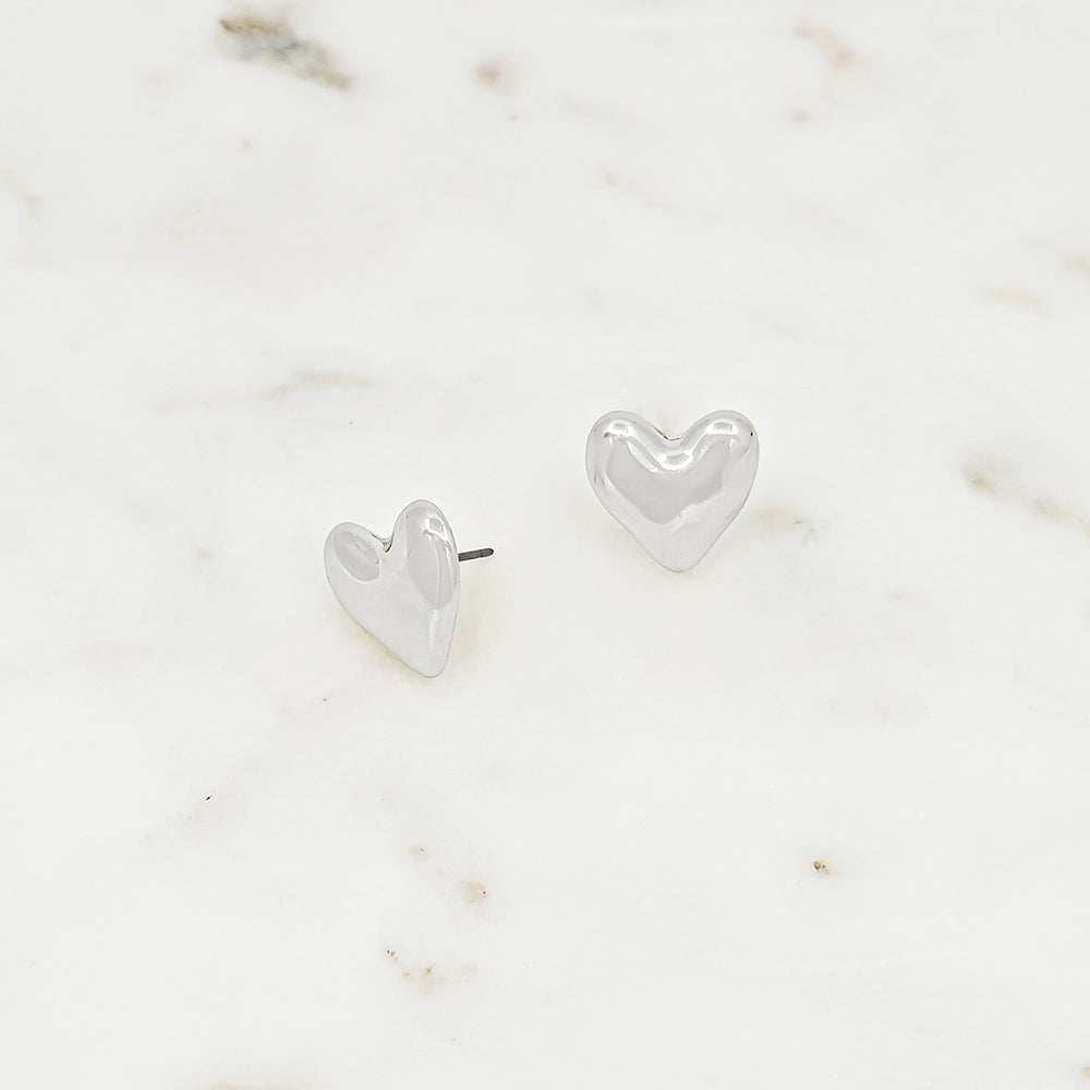 Mini Puffy Heart Stud Earrings