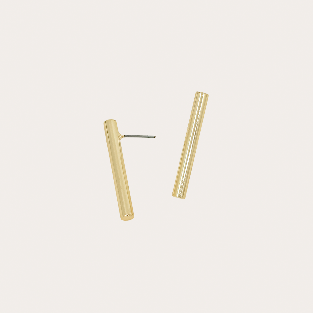 Minimalist Vertical Bar Stud Earrings