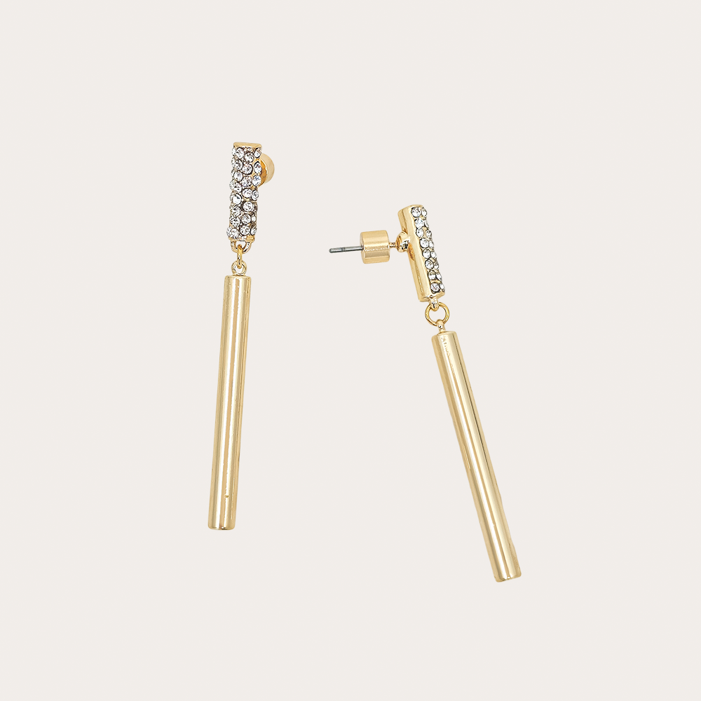 Crystal Bar Drop Earrings