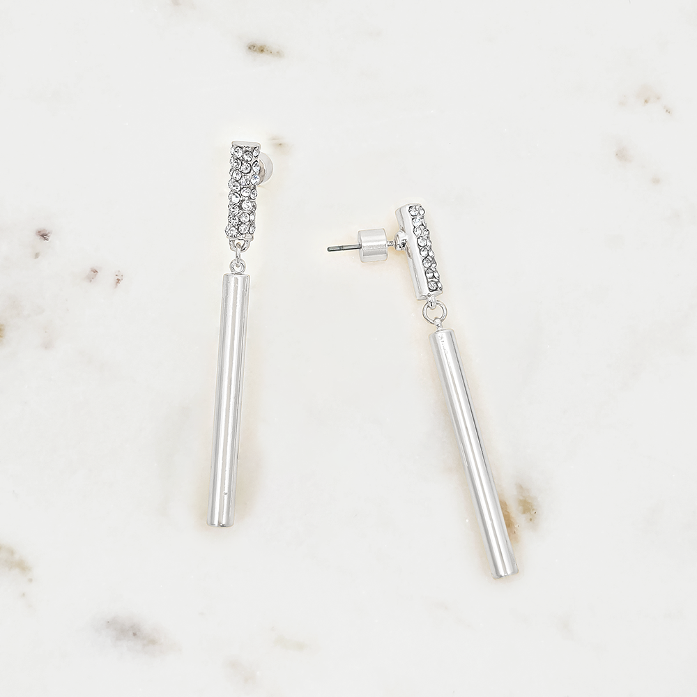 Crystal Bar Drop Earrings