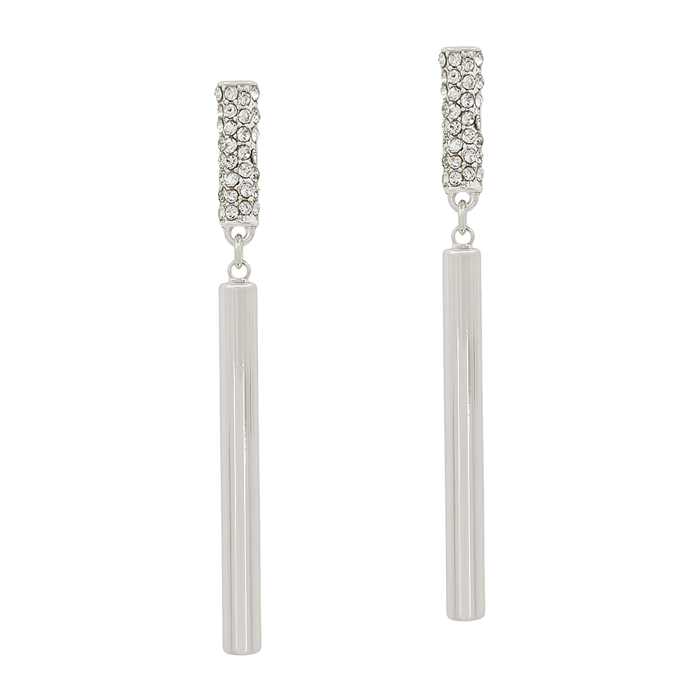 Crystal Bar Drop Earrings