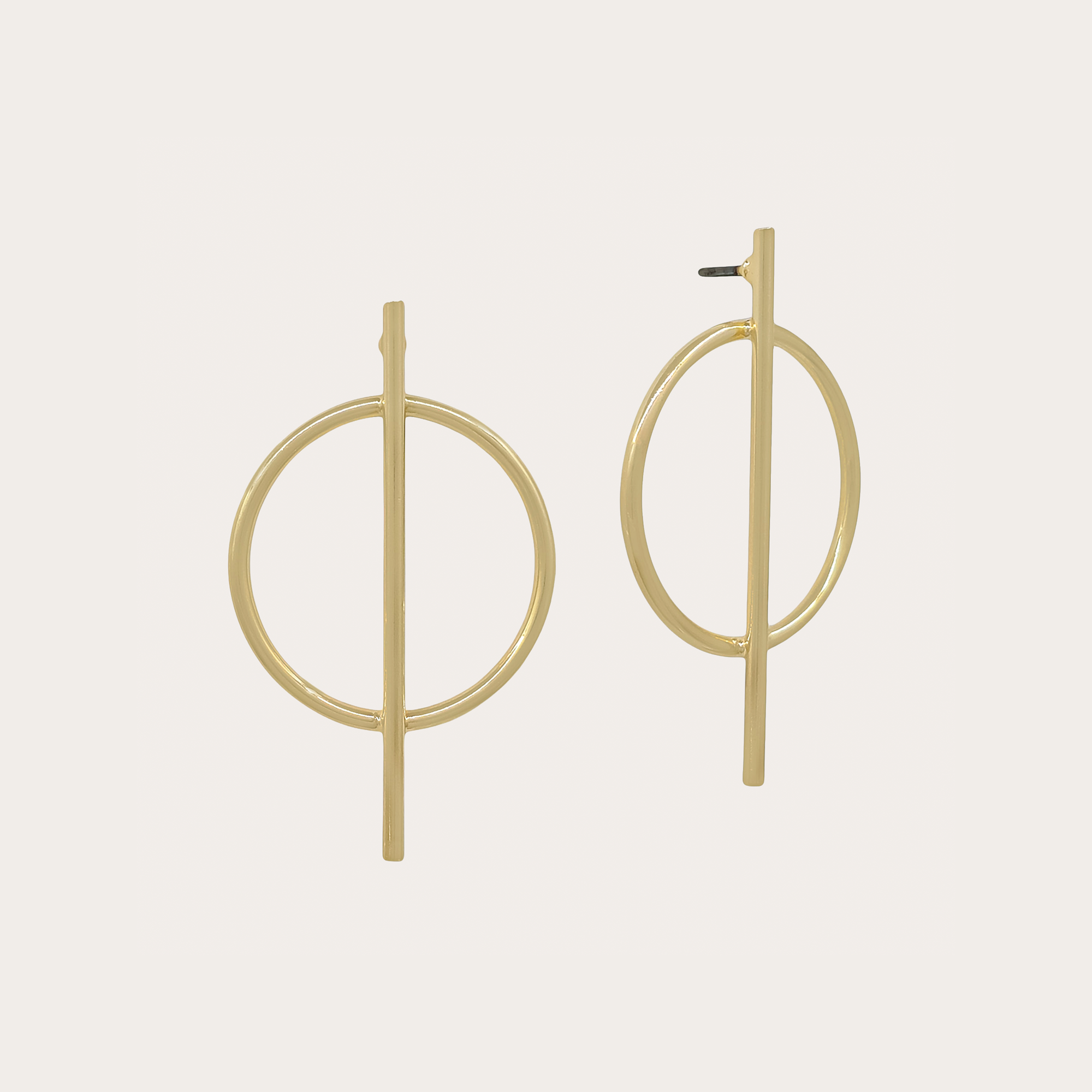 Modern Geometric Circle Bar Drop Earrings