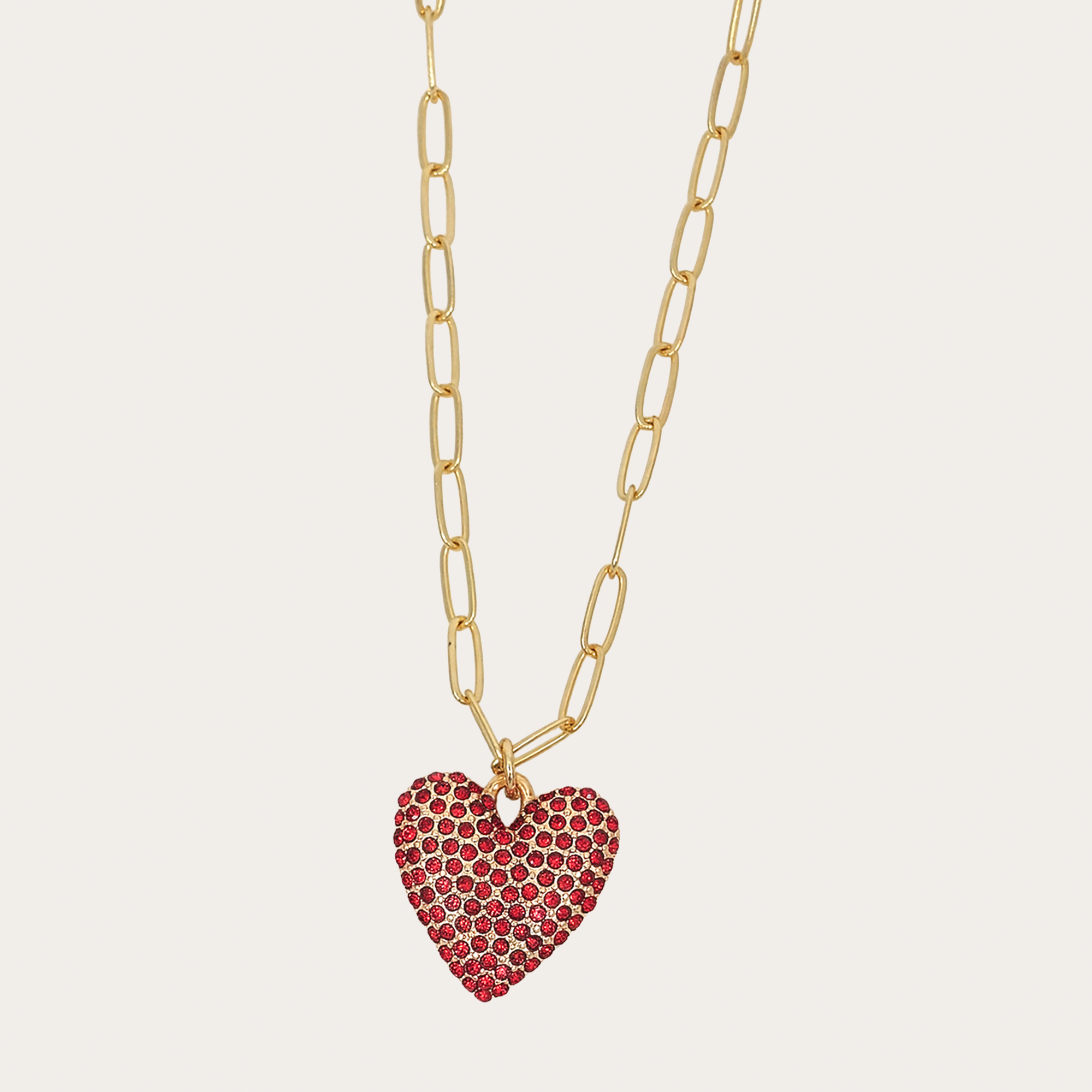 Crystal Pavé Heart Pendant Necklace