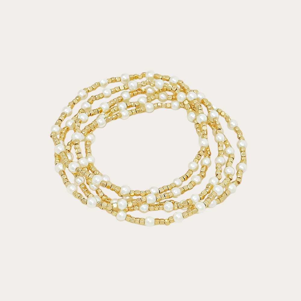 Multi-Strand Pearl Beaded Bracelet