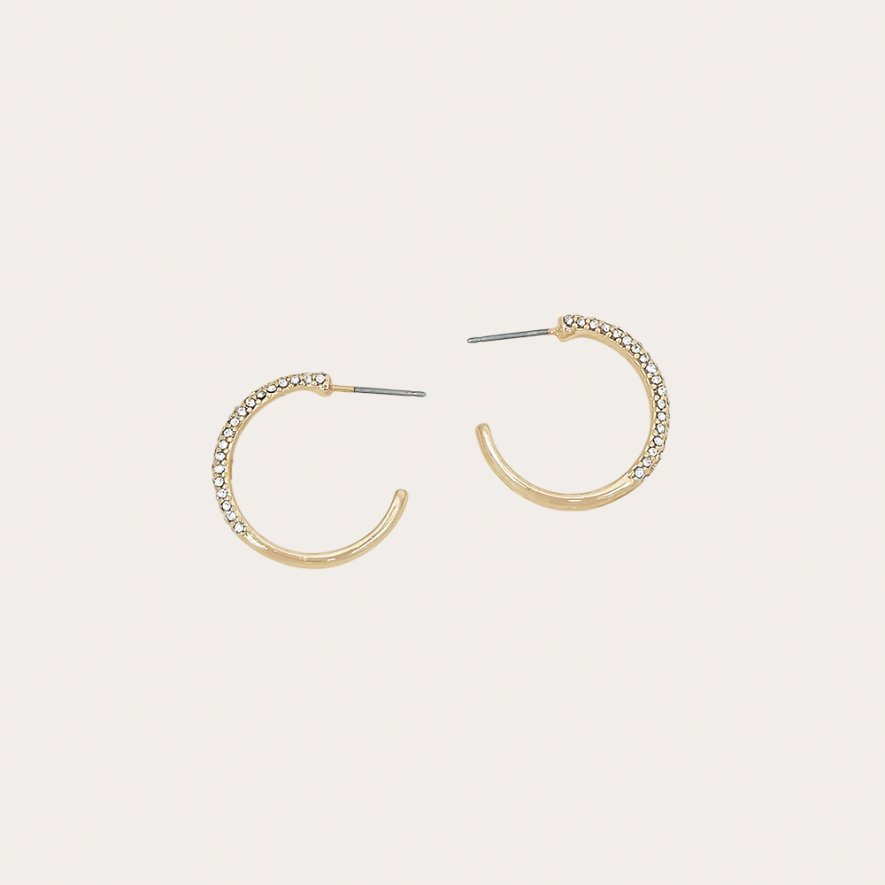 Pavé Crystal Open Hoop Earrings