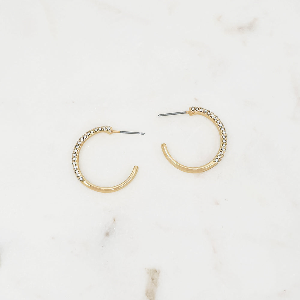 Pavé Crystal Open Hoop Earrings