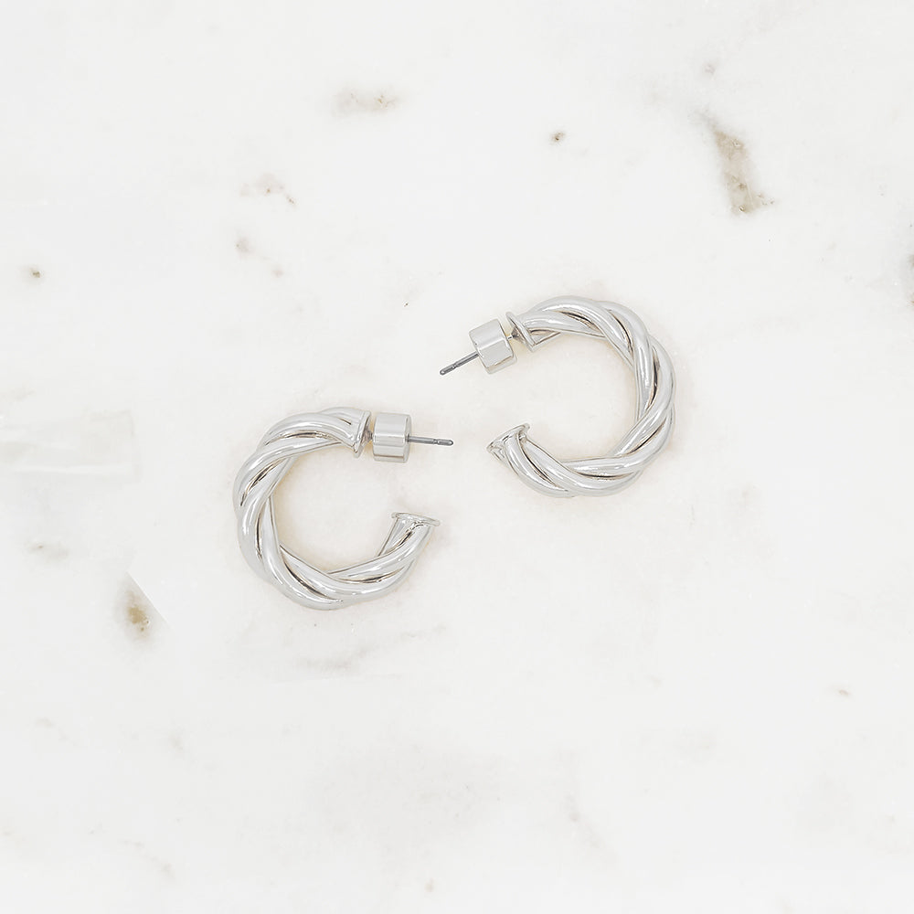 Twisted Gold Hoop Earrings