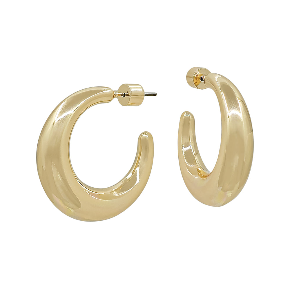Bold Dome Chunky Hoop Earrings – 1.25" Diameter Statement Hoops