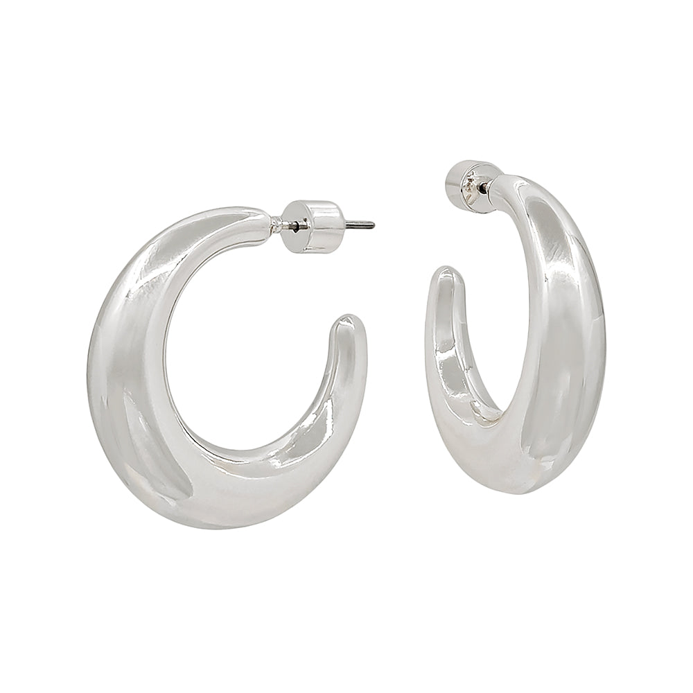 Bold Dome Chunky Hoop Earrings – 1.25" Diameter Statement Hoops