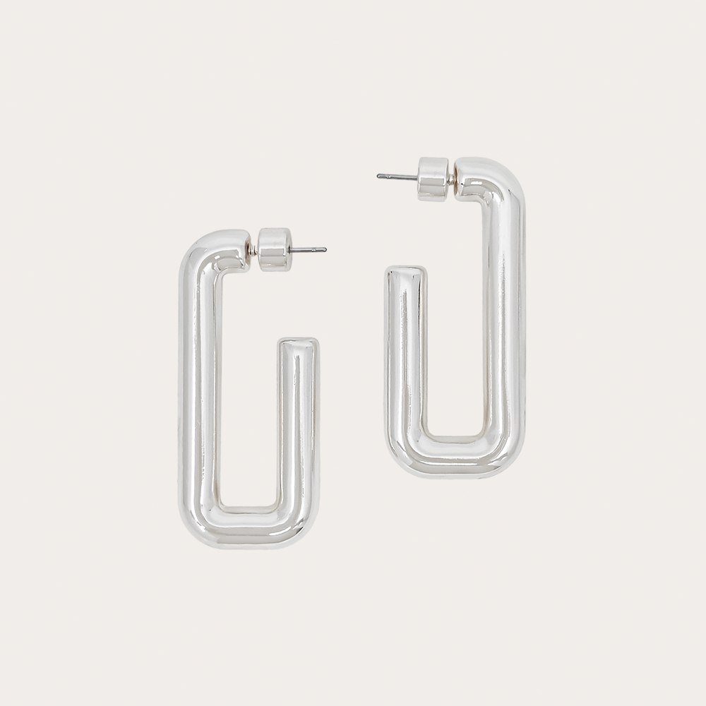 Chunky Geometric Hoop Earrings – Bold Statement Style in Gold & Silver