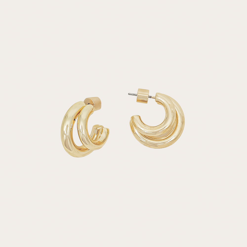 Bold Double-Line Hoop Earrings