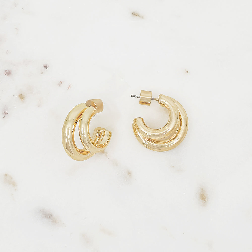 Bold Double-Line Hoop Earrings