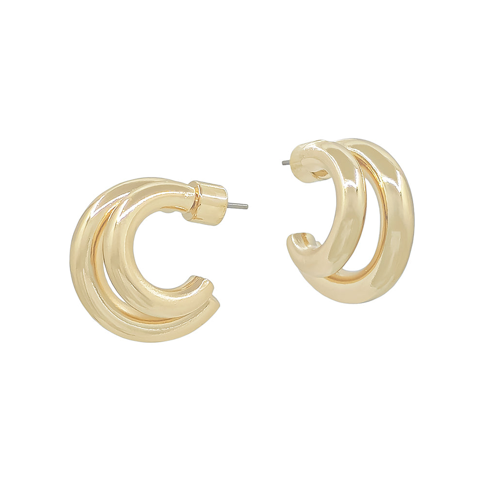 Bold Double-Line Hoop Earrings