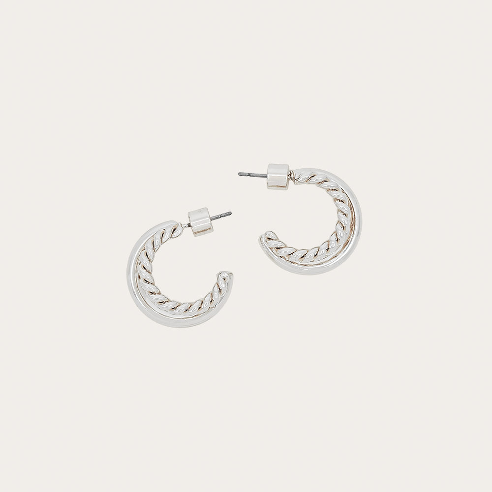 Elegant Twisted Gold Hoop Earrings