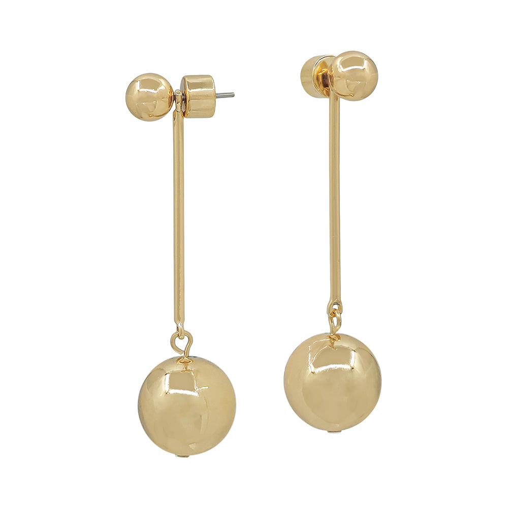 Gold Ball Drop Dangle Earrings
