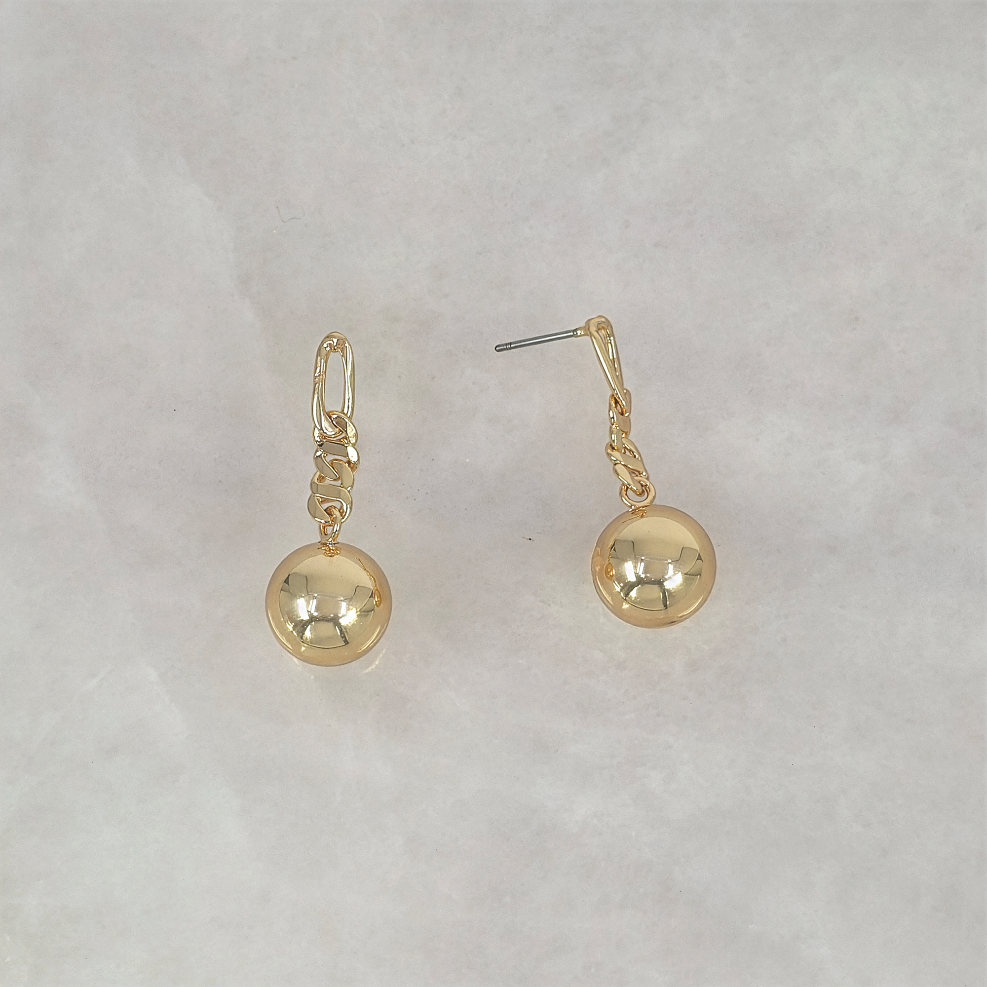 Chain Link Ball Drop Earrings