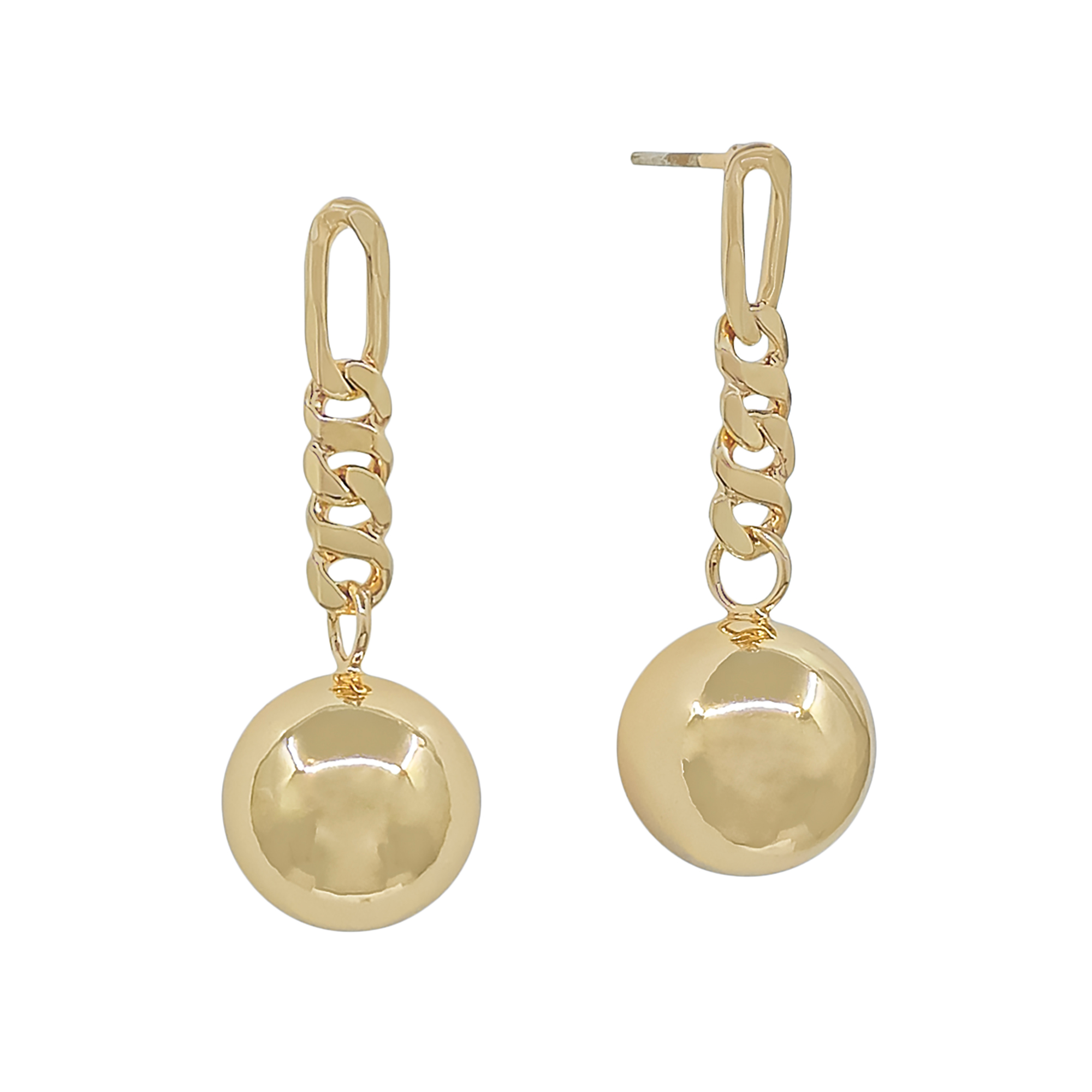 Chain Link Ball Drop Earrings