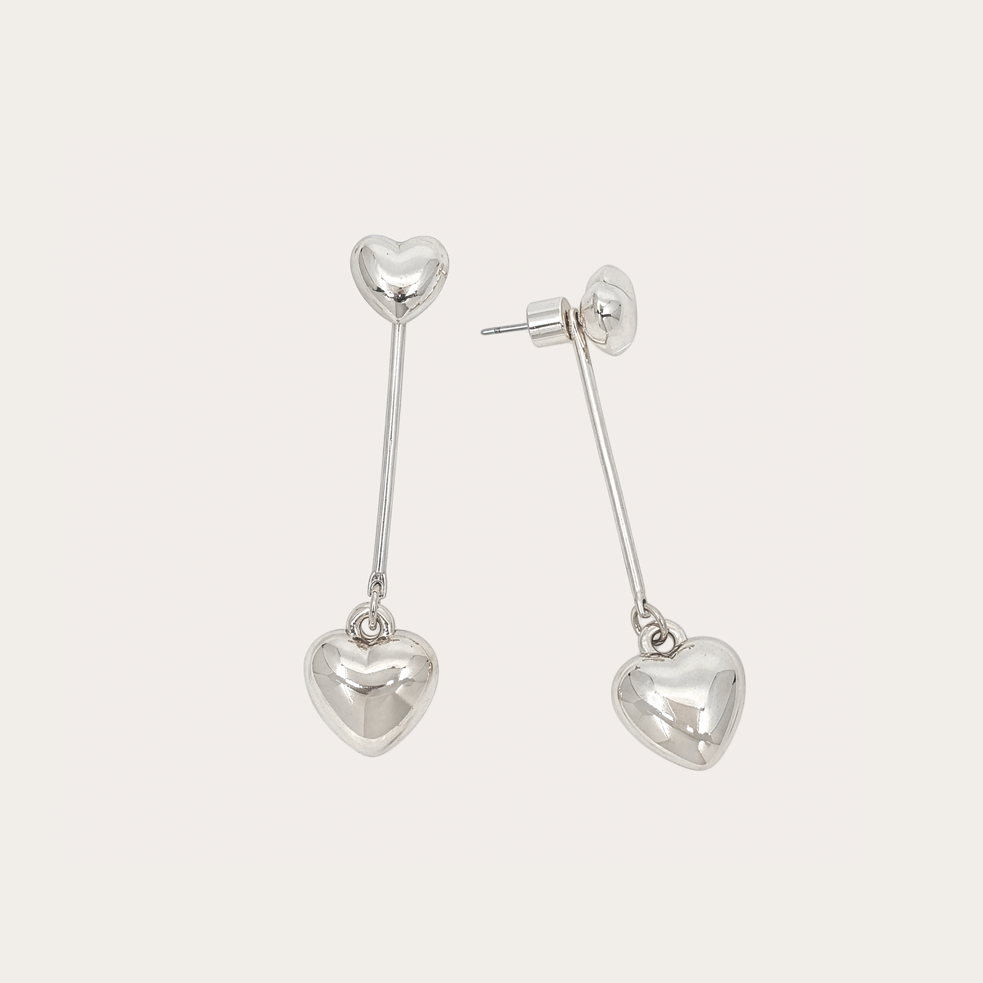 Linear Heart Drop Earrings
