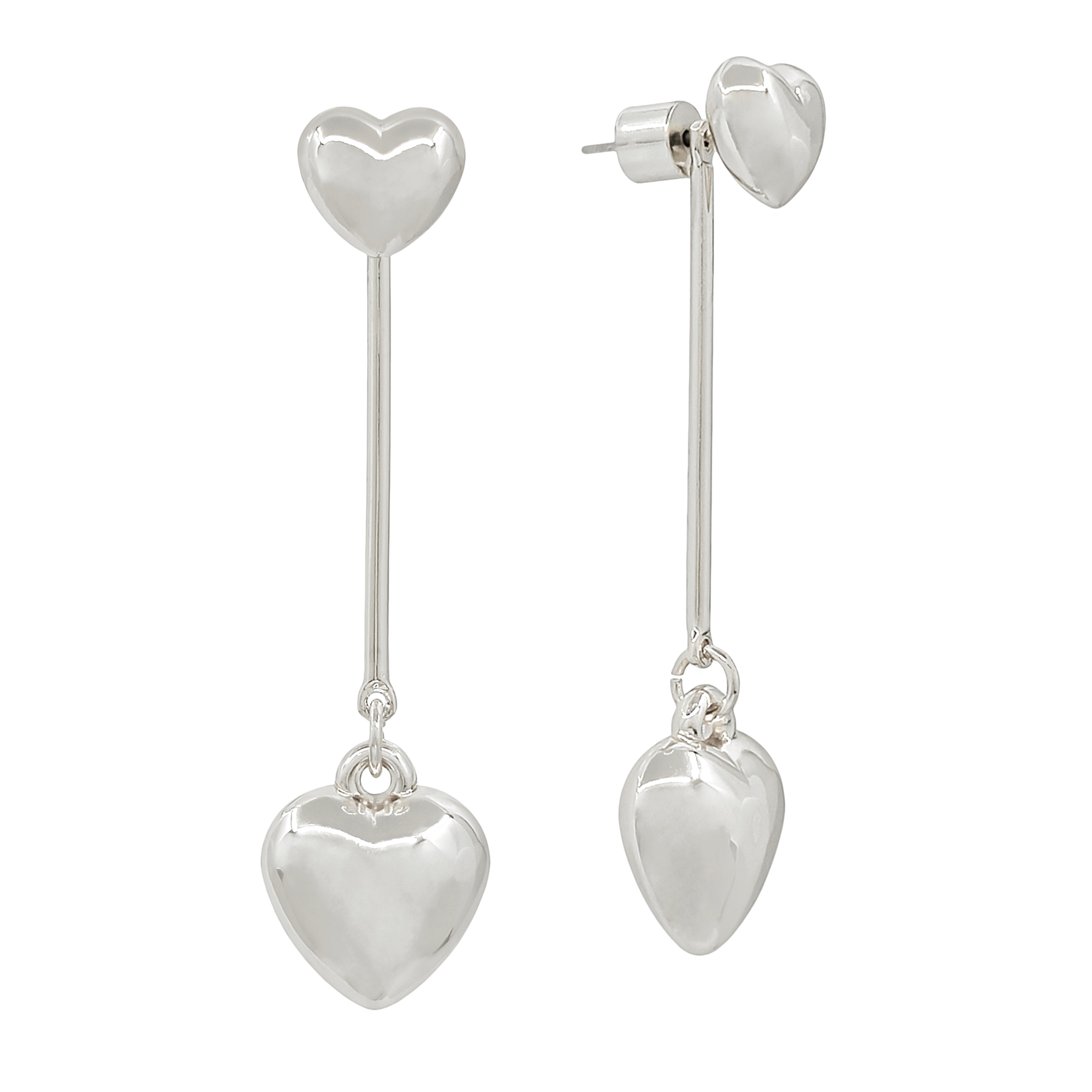 Linear Heart Drop Earrings