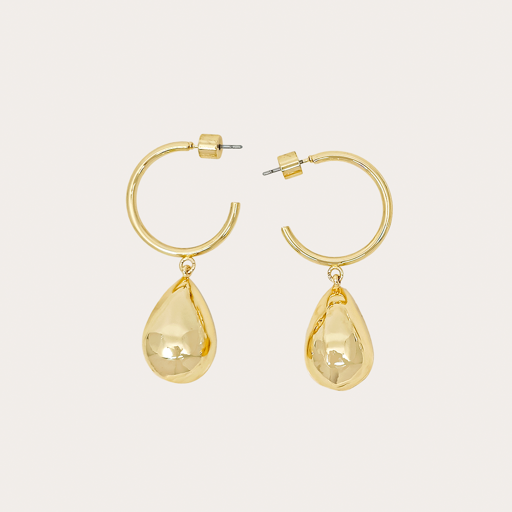 Teardrop Hoop Earrings – Modern Drop Design