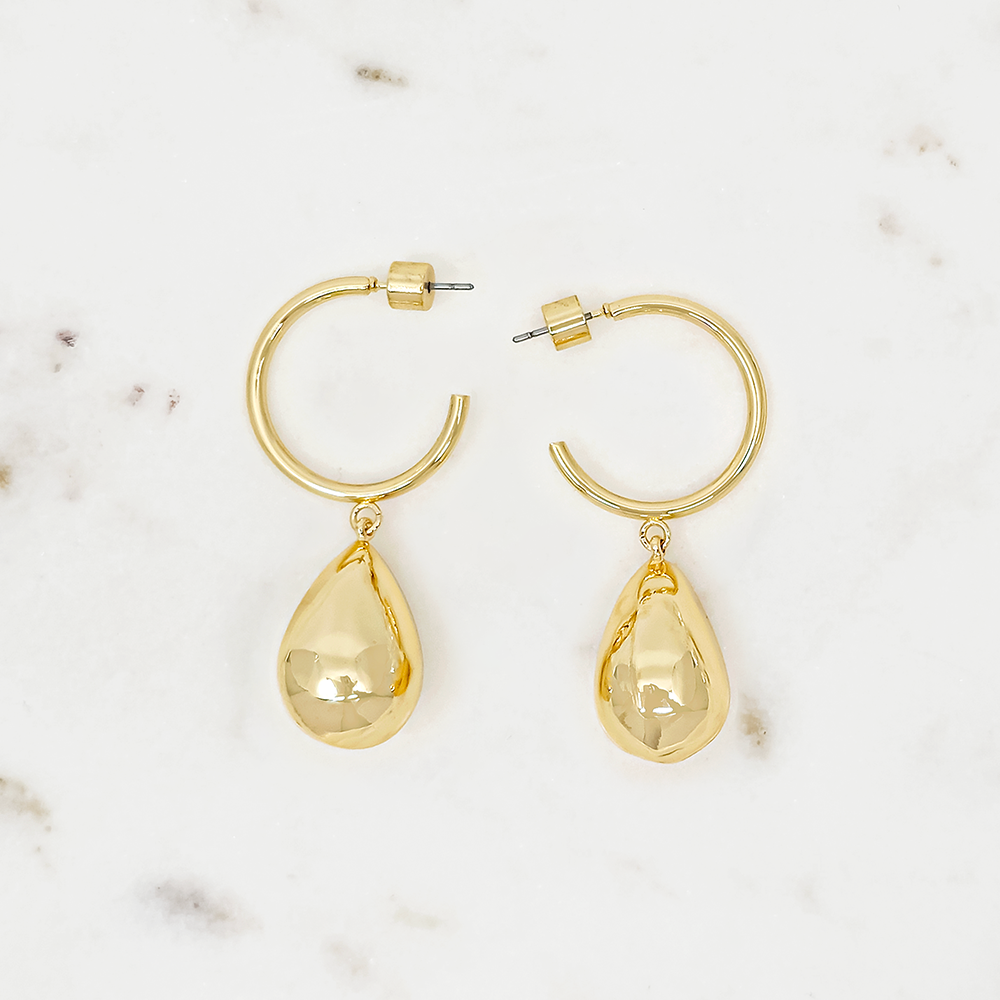 Teardrop Hoop Earrings – Modern Drop Design