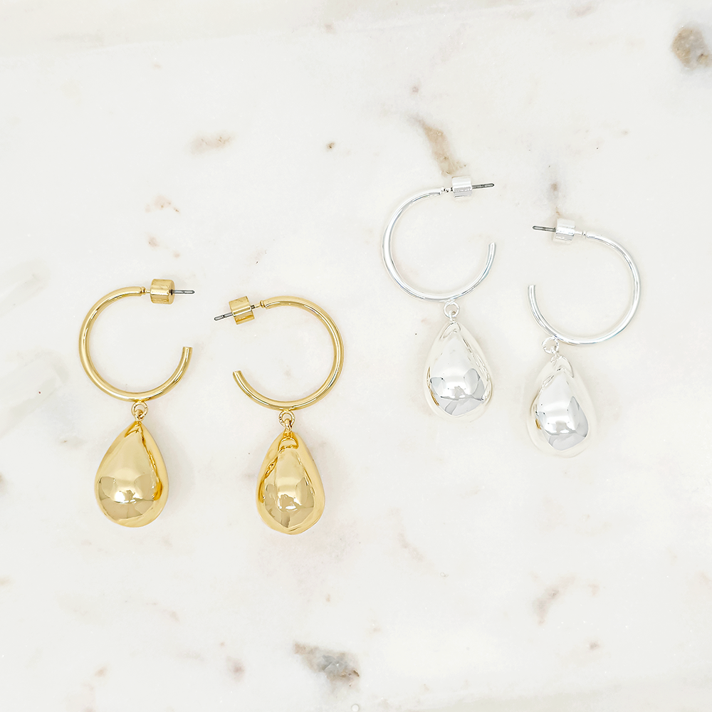 Teardrop Hoop Earrings – Modern Drop Design