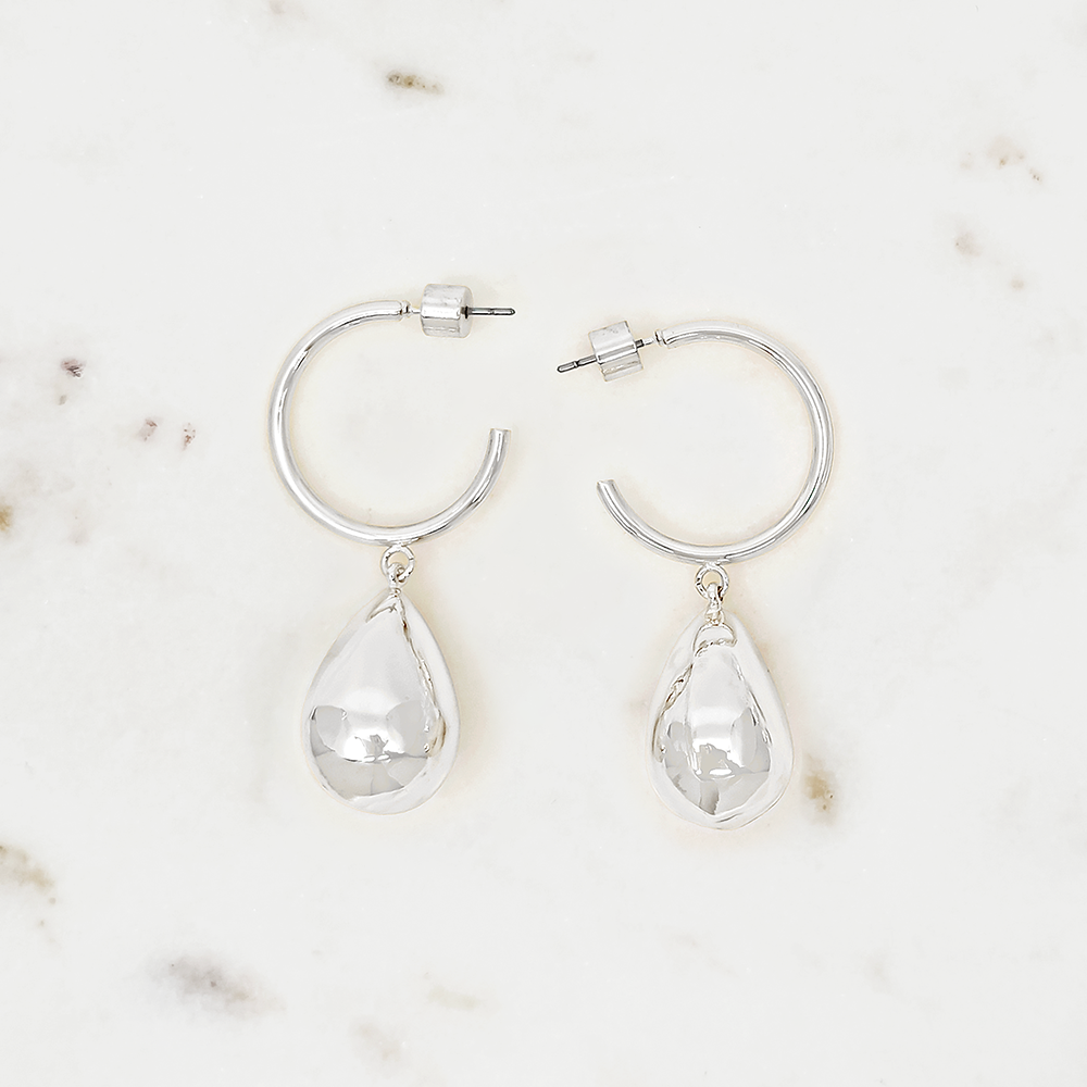 Teardrop Hoop Earrings – Modern Drop Design