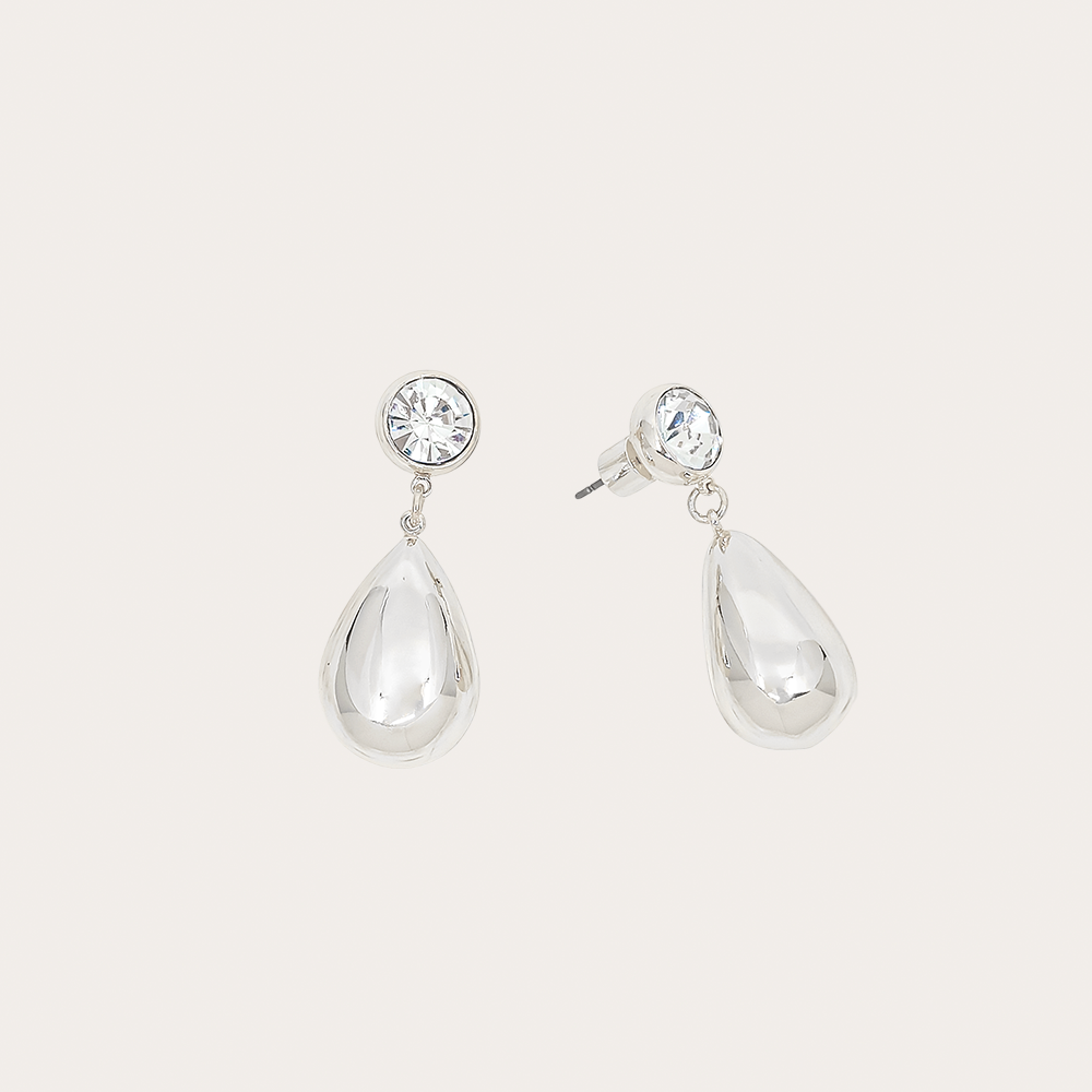 Crystal Accent Teardrop Drop Earrings