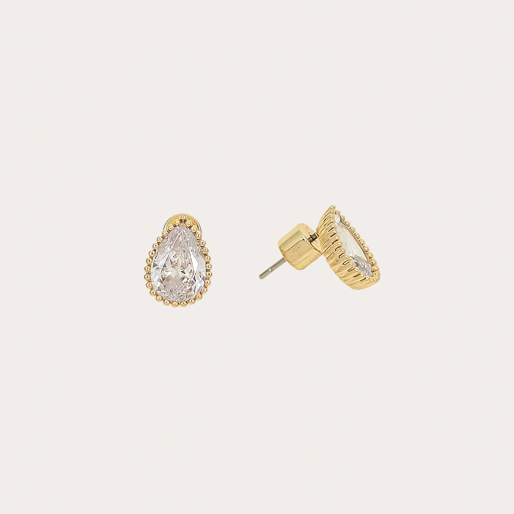 Petite Teardrop CZ Stud Earrings