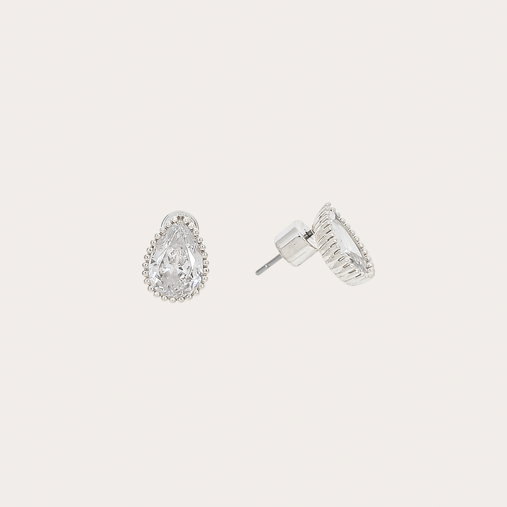 Petite Teardrop CZ Stud Earrings