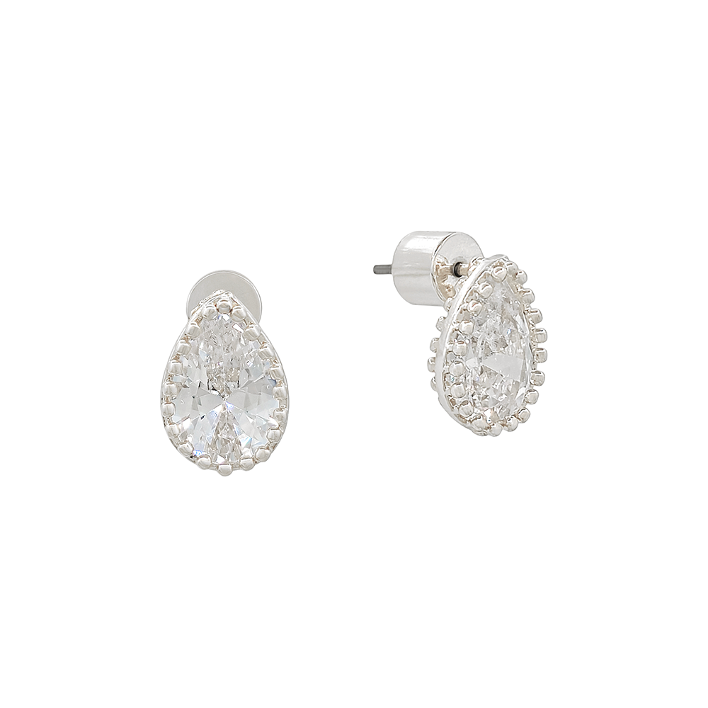Petite Teardrop CZ Stud Earrings