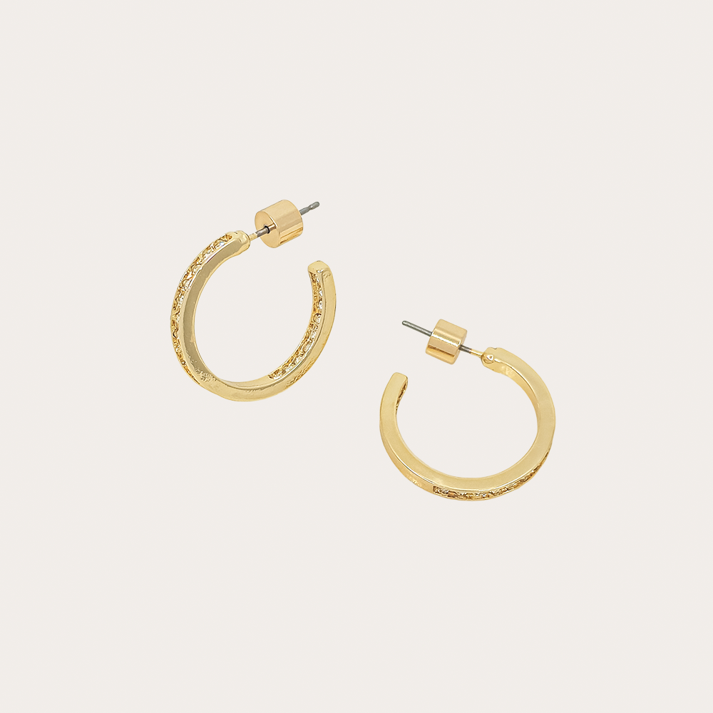 Pave Crystal Hoop Earrings
