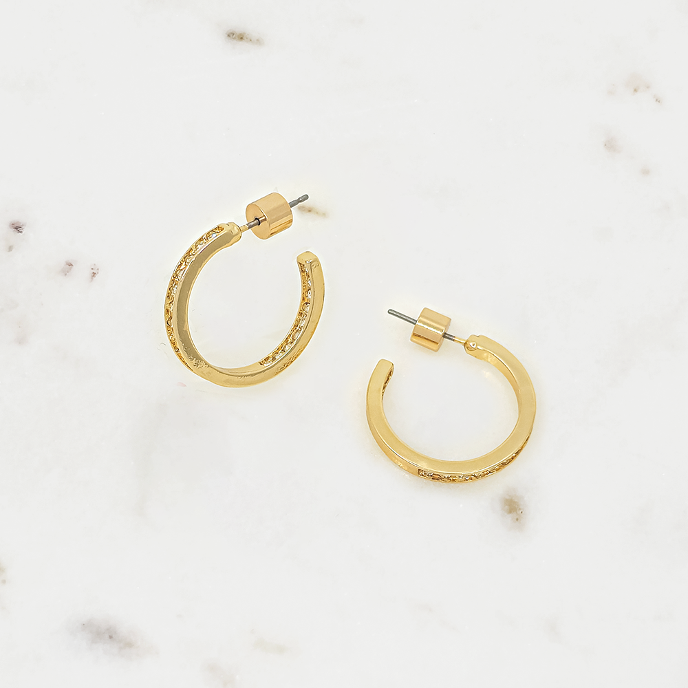 Pave Crystal Hoop Earrings