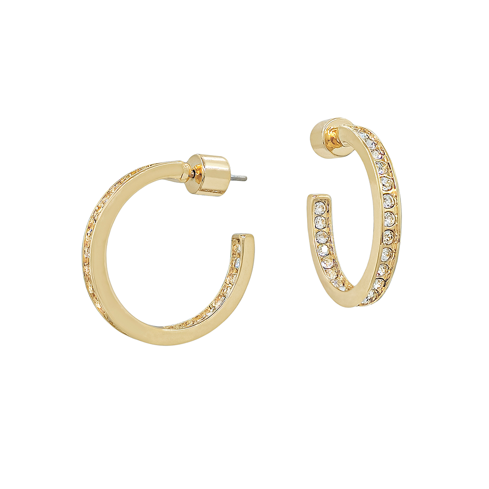 Pave Crystal Hoop Earrings