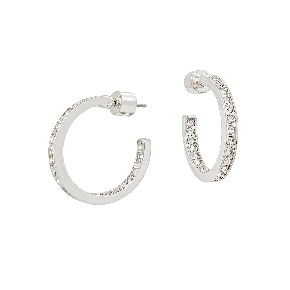 Pave Crystal Hoop Earrings