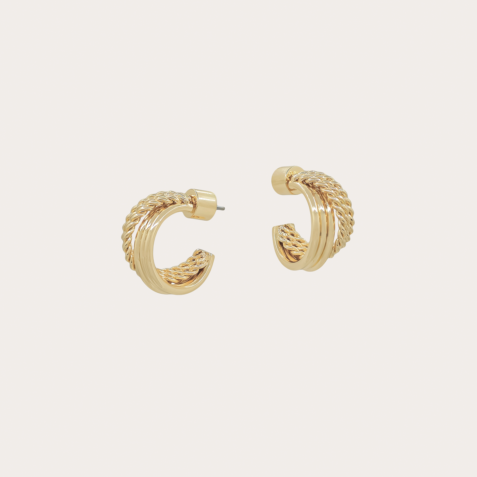 Braided Ribbed Hoop Earrings