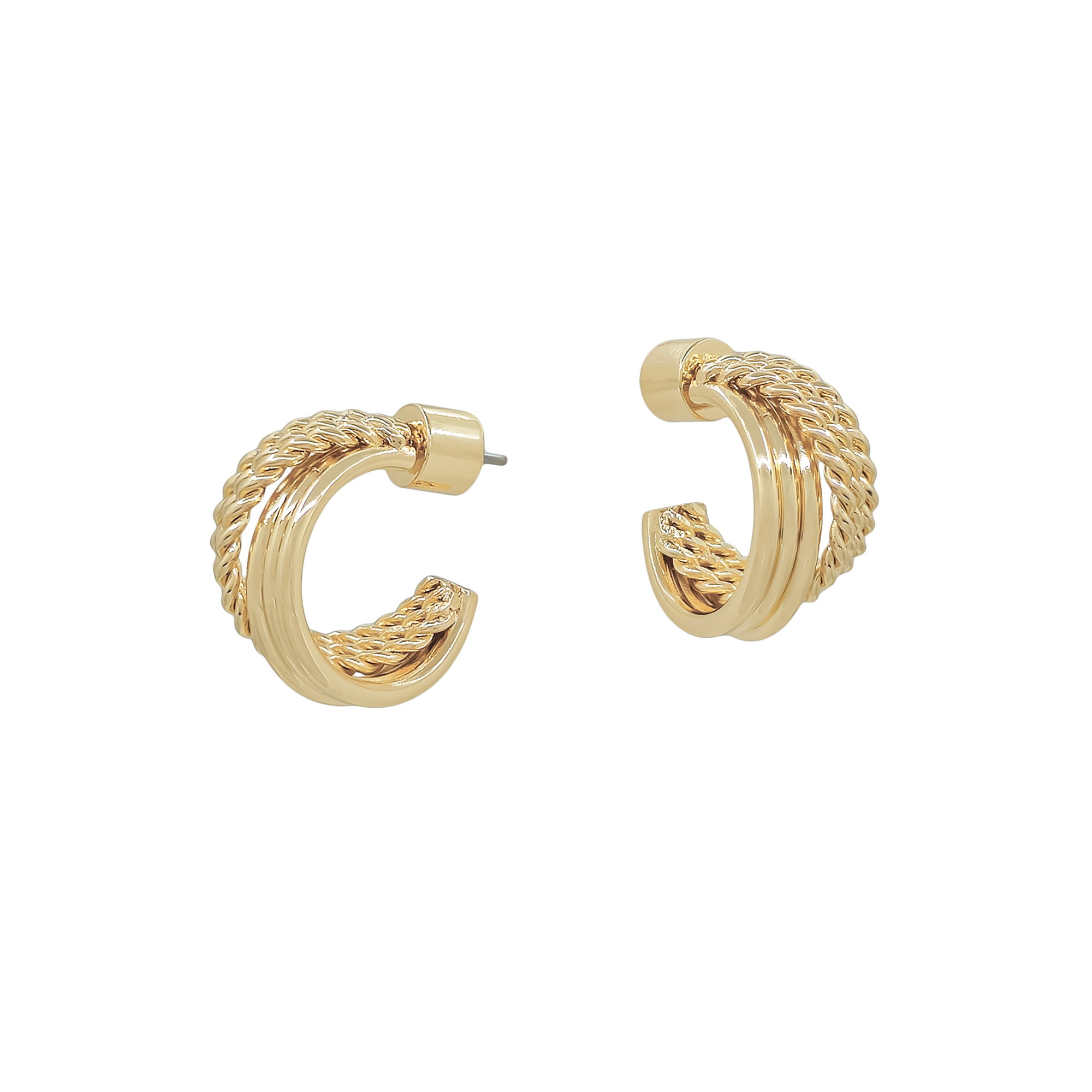 Braided Ribbed Hoop Earrings