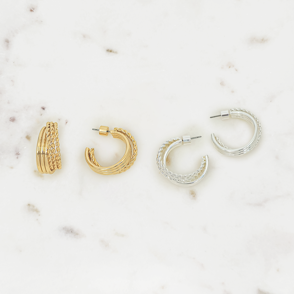 Textured Hoop Earrings