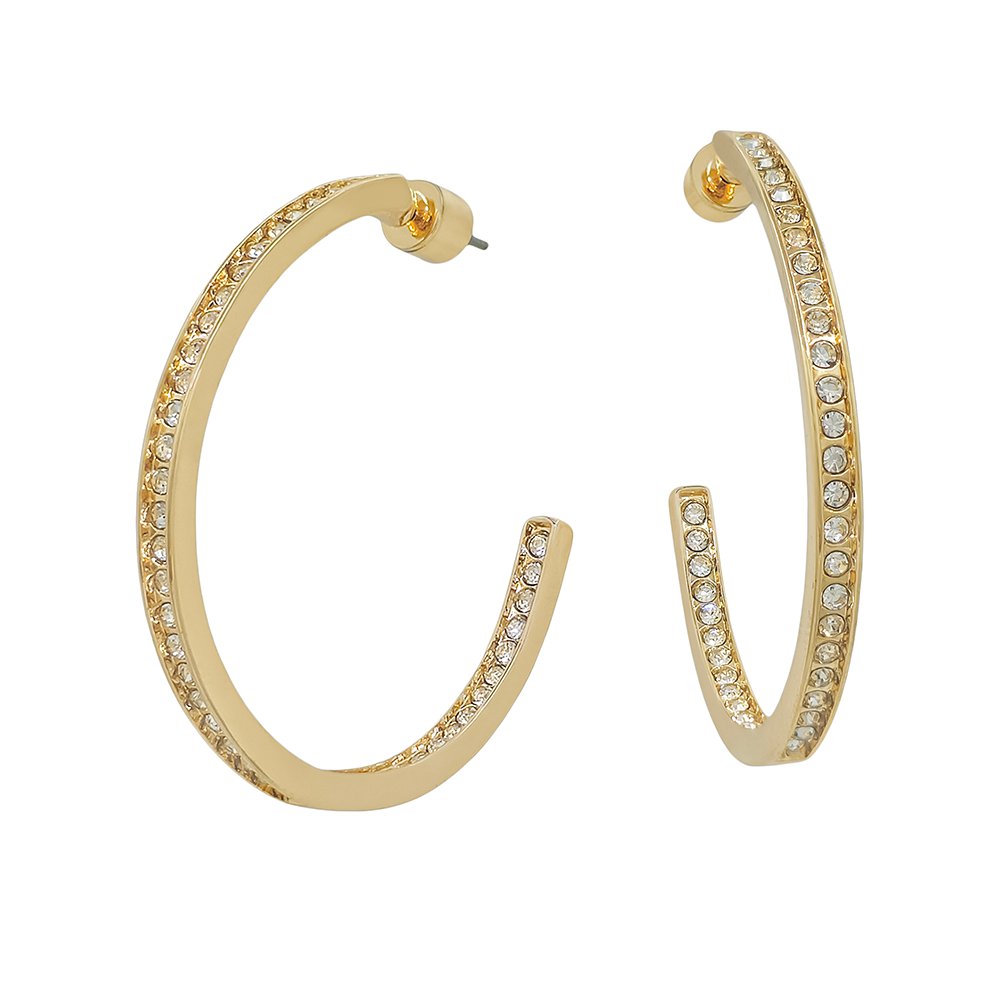 Crystal Pave Hoop Earrings