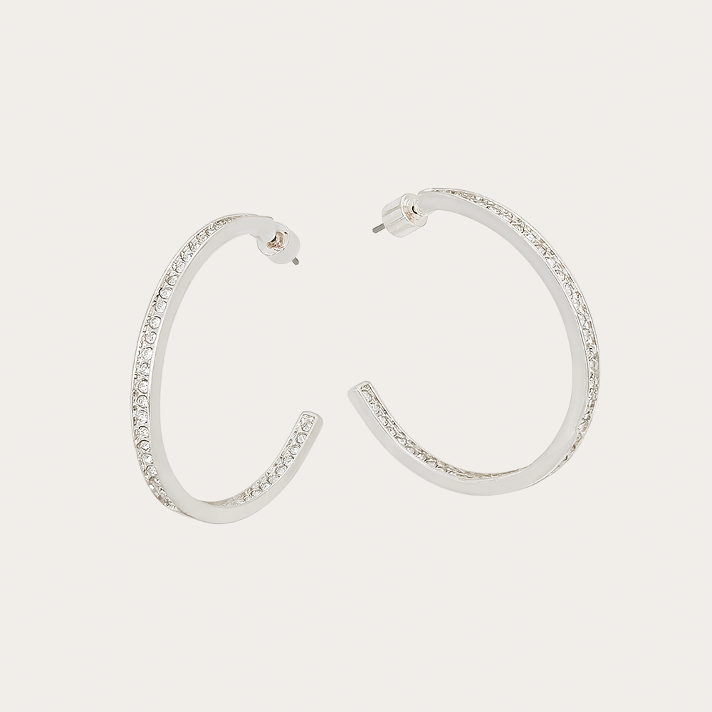 Crystal Pave Hoop Earrings