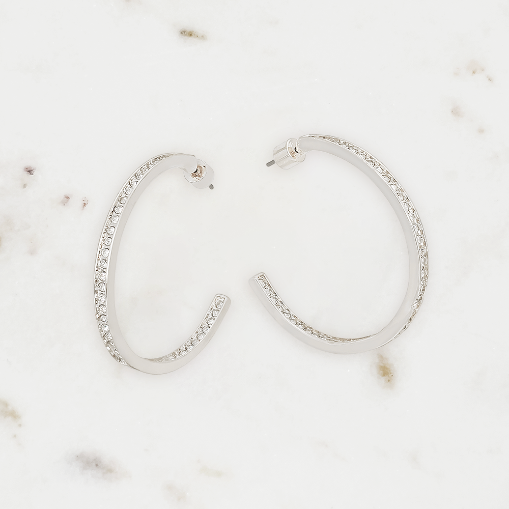 Crystal Pave Hoop Earrings