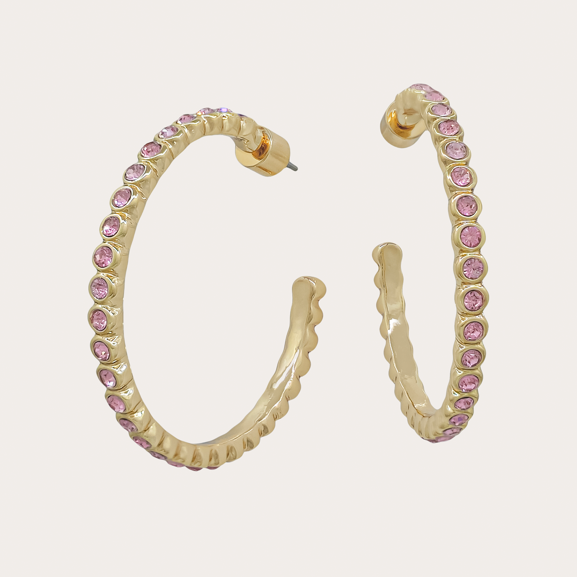 Crystal Pavé Hoop Earrings