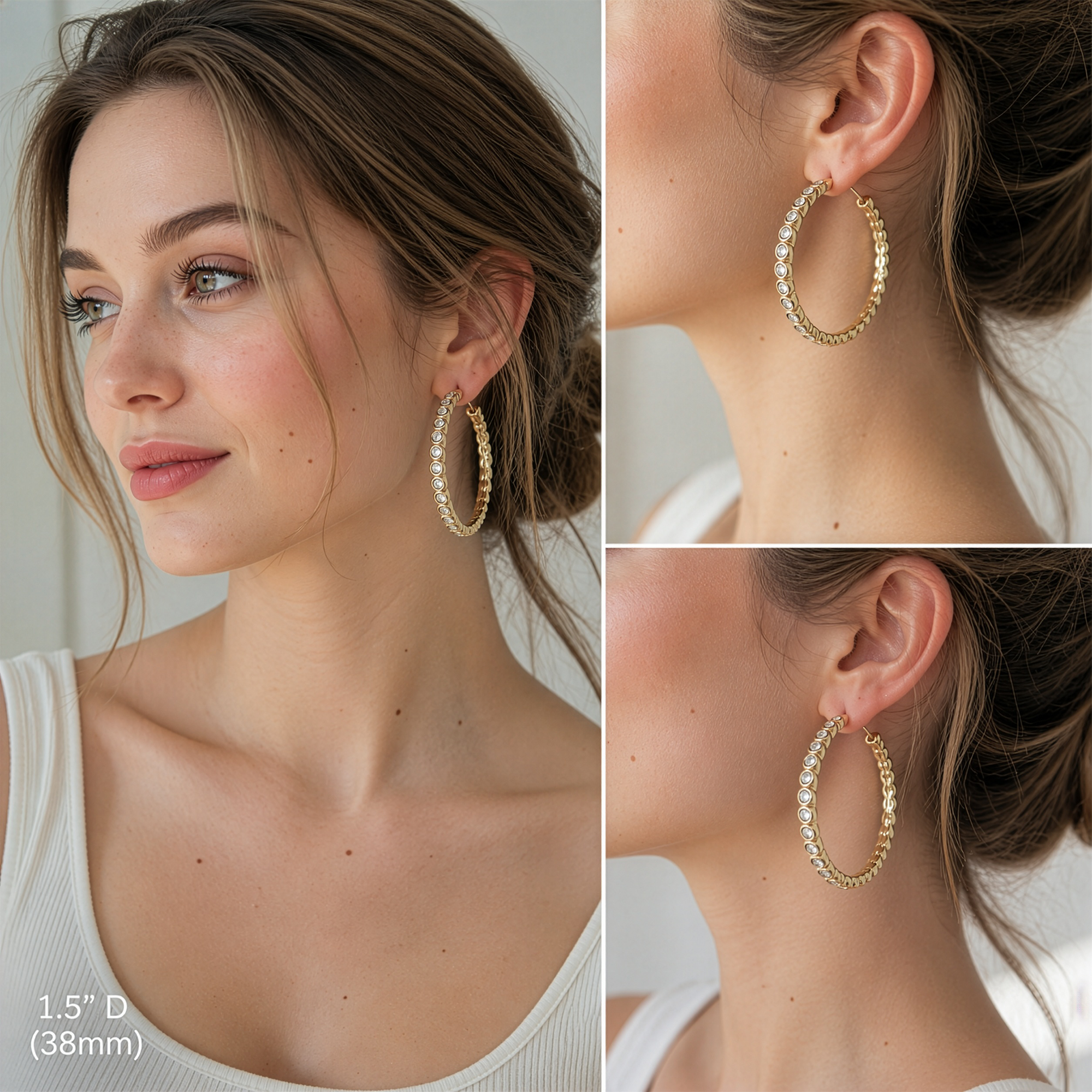 Crystal Pavé Hoop Earrings