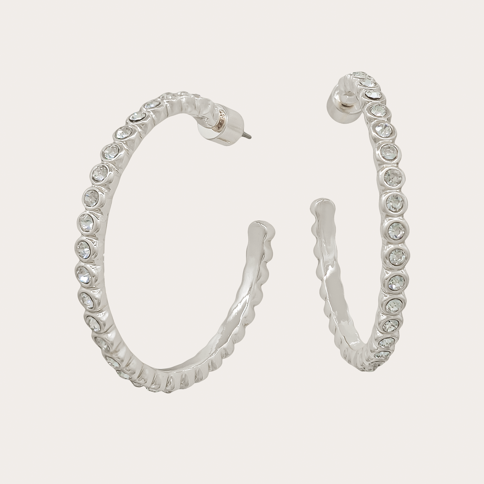 Crystal Pavé Hoop Earrings
