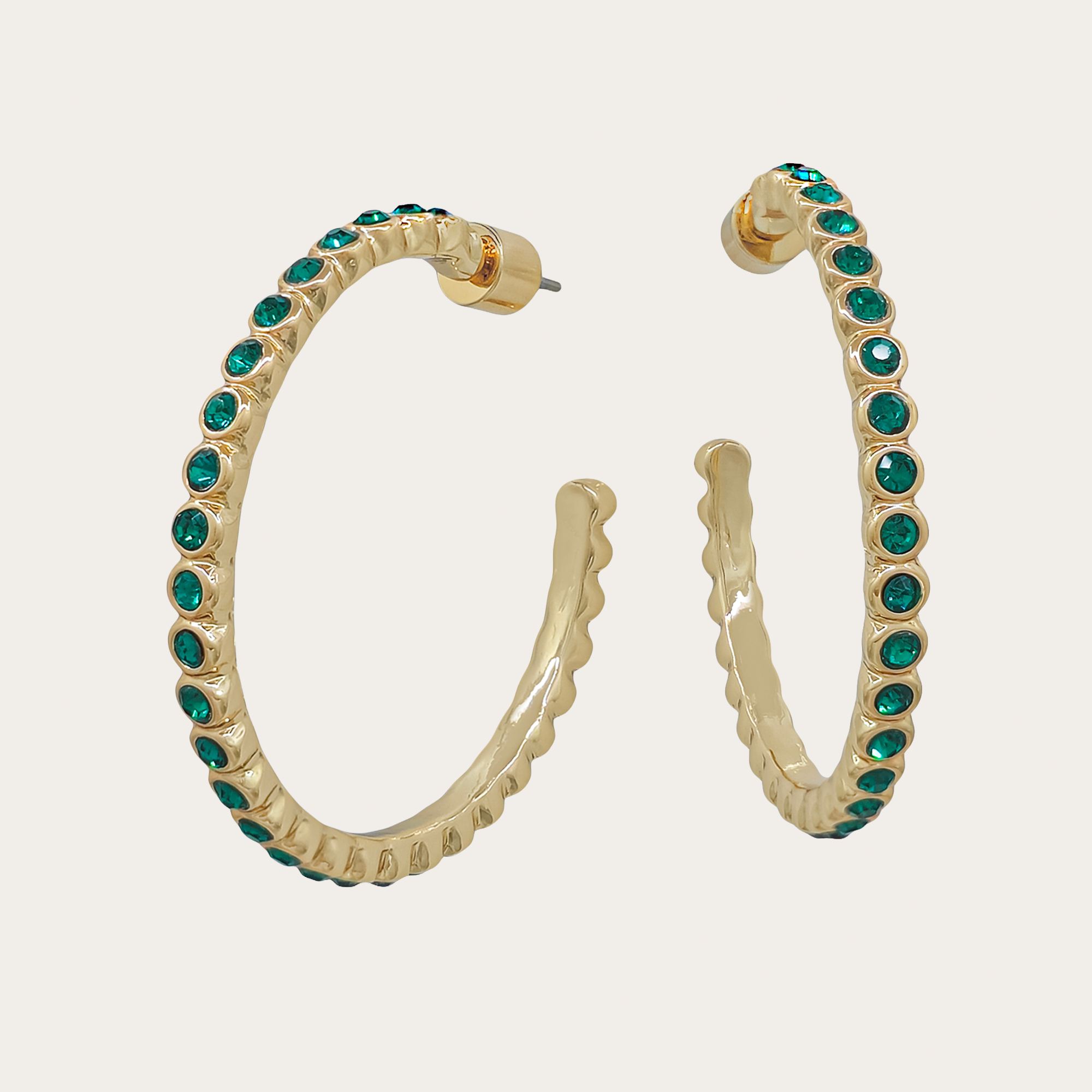 Crystal Pavé Hoop Earrings