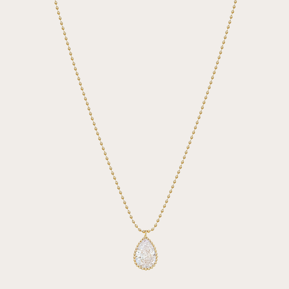 Teardrop CZ Pendant Necklace
