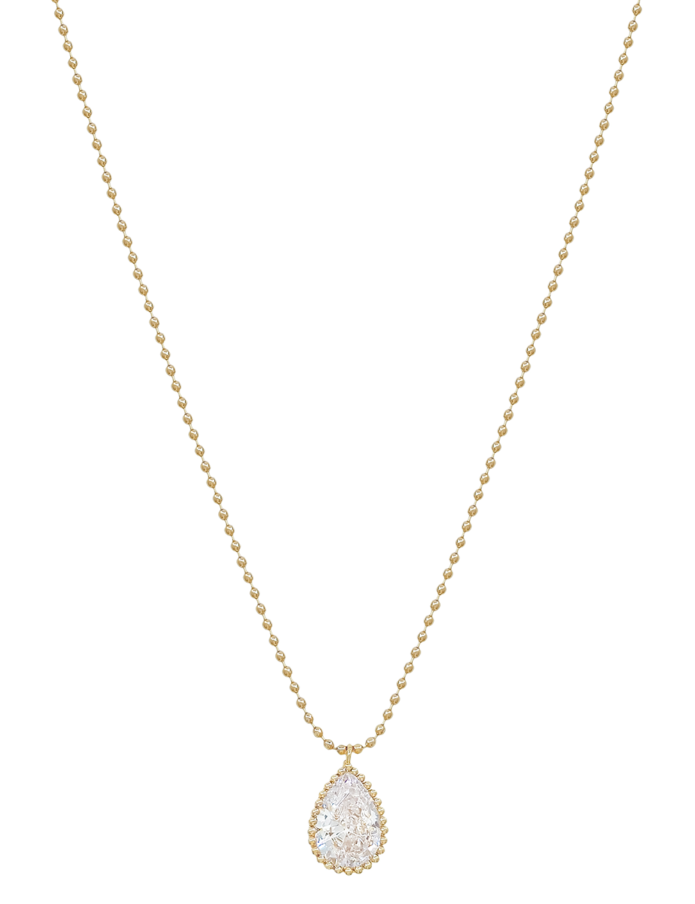 Teardrop CZ Pendant Necklace