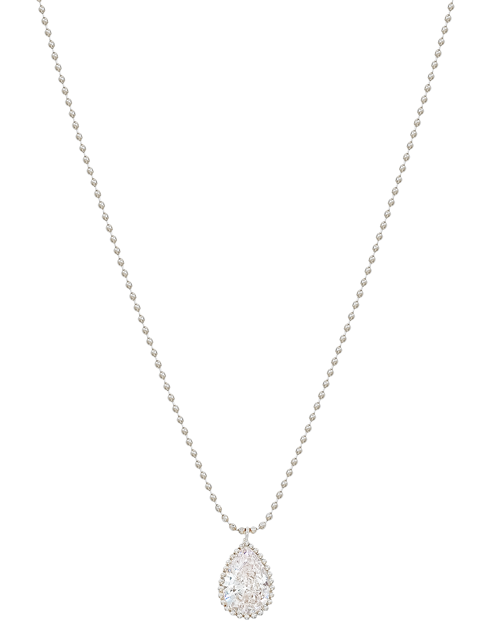 Teardrop CZ Pendant Necklace